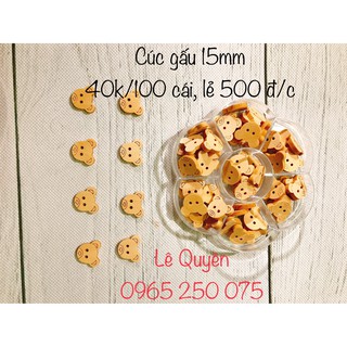 Cúc gấu gỗ túi 10 cái