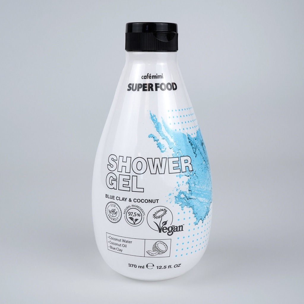 Sữa tắm CAFE MIMI nuôi dưỡng da chiết xuất Đất sét xanh và dầu Dừa 370ml - BioTopcare Official