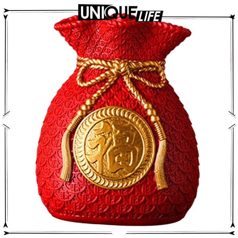 Bình hoa hình túi tiền may mắn độc đáo dùng trang trí đám cưới