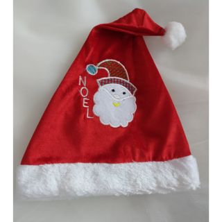 Nón Noel. Vải nhung thêu hình. Hàng đẹp