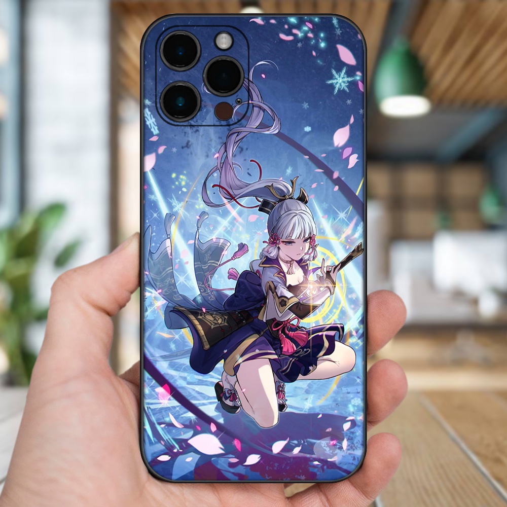 Ốp lưng iPhone 12 Pro Max dẻo đen cạnh vuông in hình Ayaka Genshin Impact