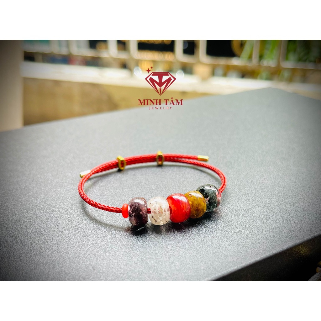 Vòng tay đồng điếu ưu linh ngũ sắc có bán lẻ đồng điếu Minh Tâm Jewelry