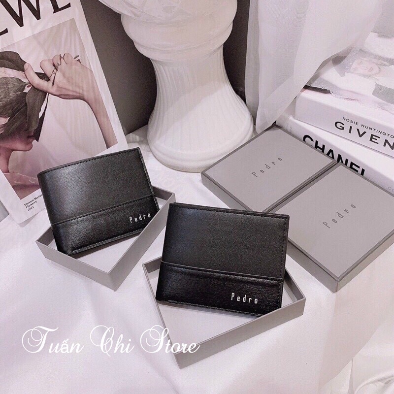 ⚡𝑯𝑨̀𝑵𝑮 𝑪𝑨𝑶 𝑪𝑨̂́𝑷⚡ Ví Da Nam Pedroo Cao Cấp- Ví Nam Ngang Kèm Hộp Và Túi Xách Giấy Hãng ,Làm Quà Tặng Sang Trọng Lịch Sự