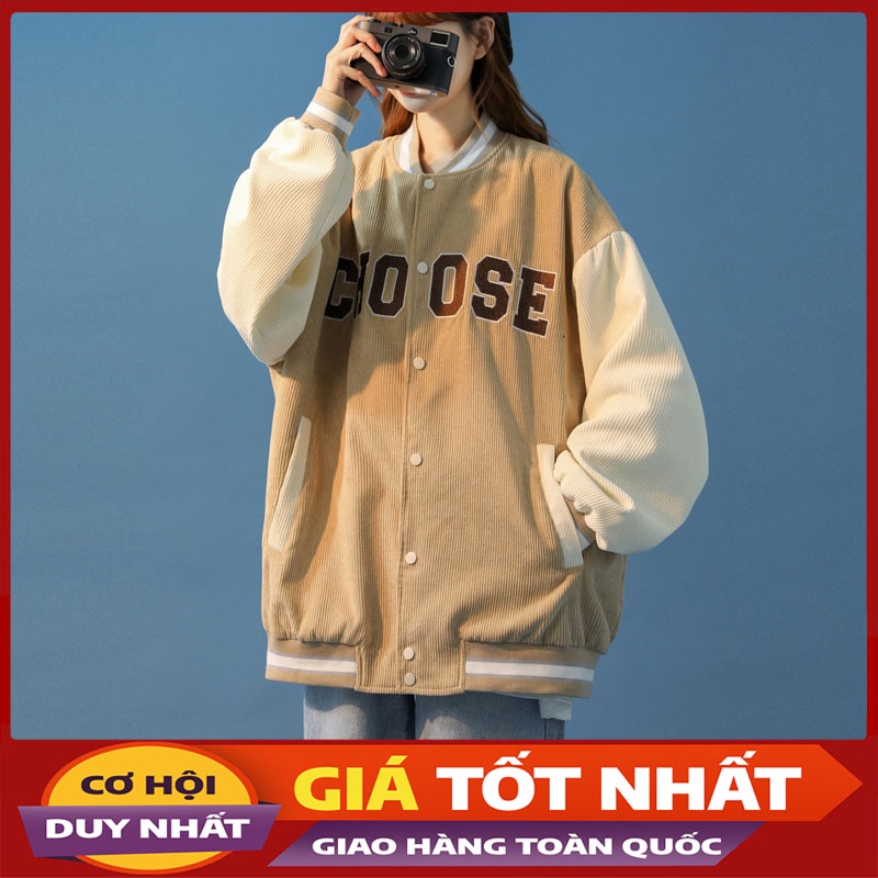 Áo Khoác Bomber Chất Nhung Tăm 2 Lớp Thêu Chữ CHOOSE M510-Violet