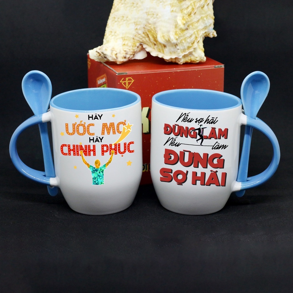 Ly sứ cốc sứ uống nước in hình theo yêu cầu MIỄN PHÍ thiết kế