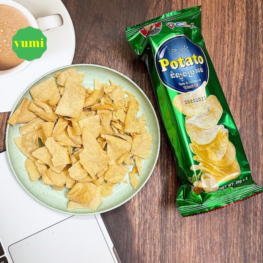 COMBO 10 GÓI Bim Bim Snack  Khoai Tây Potato Miếng bào mỏng VeLa, Đồ Ăn Vặt Cổng Trường, Đồ Ăn Vặt Tuổi Thơ