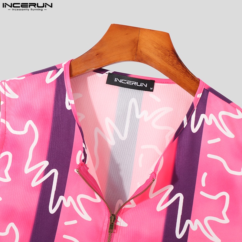 Set áo sát nách và quần dài INCERUN in họa tiết dành cho nam