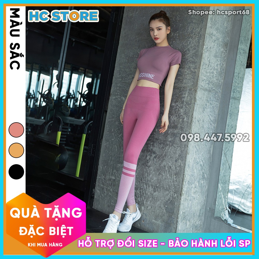 Set Bộ Quần Babies Gym Và Áo Croptop Misshine SET06 Tập Gym Yoga Nữ Chất Dệt Kim, Quần Lưng Cao, Nâng Mông, Áo Co Giãn