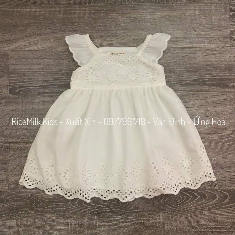 Váy babyclub trắng tinh khôi xuất dư xịn cho bé gái