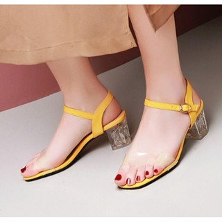 Giaỳ sandal  quai trong gót vuông 5cm size lớn 40 41 42 43 44