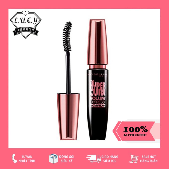 Hàng USA- Mascara Dài Mi và Cong Mi Maybelline New York Hyper Curl Waterproof Chuốt Mi Đen 9.2ml