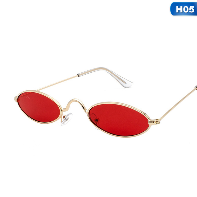 Oval Frame Metal Shade Anti UV Sunglasses Retro Fashion Eyewear | BigBuy360 - bigbuy360.vn