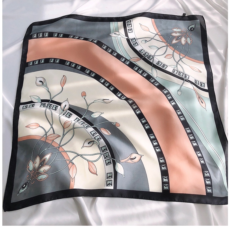 Khăn Choàng Cổ Lụa In Hình Vuông 70CM (27.5*27.5 Inches) WJ1026-23
