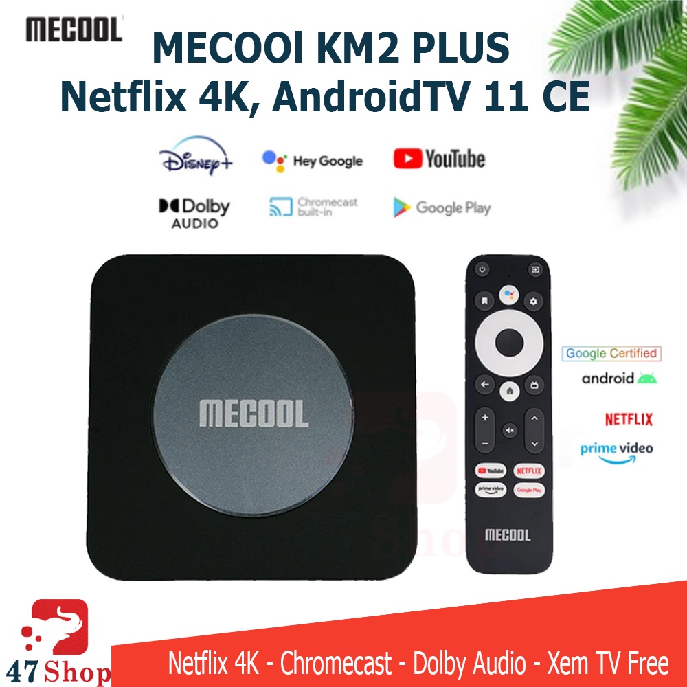 Android TV Box Mecool KM2 Plus - Netflix, AndroidTV 11 CE, Bộ nhớ trong 16GB | BigBuy360 - bigbuy360.vn