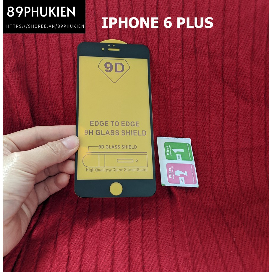 Dán cường lực phủ màn hình Iphone 6 Plus Black