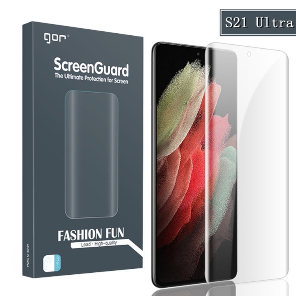 Bộ 4 Miếng Dán Dẻo Gor Samsung S21 Ultra, S22 Ultra, Note 20 Ultra Trong Suốt, Dán Full Màn 3D Bo Viền Cong - Hãng Gor