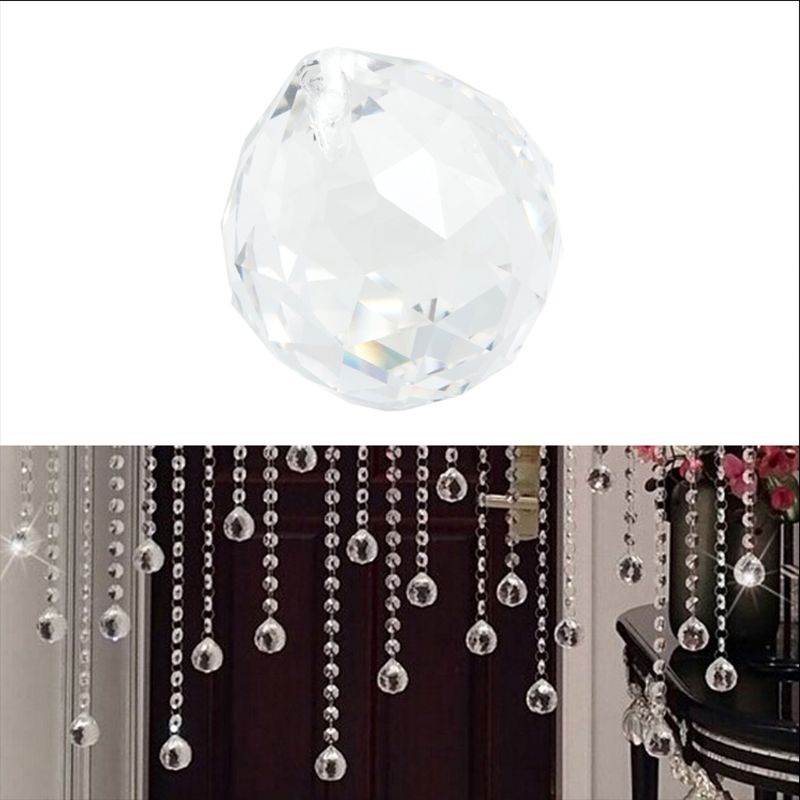 Dây Đèn Pha Lê Trong Suốt 20mm Treo Trang Trí Tiệc Cưới