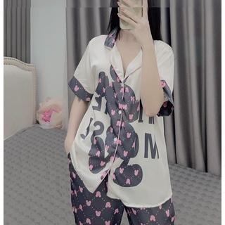 Pyjama lụa nữ, bộ đồ mặc nhà, đồ ngủ LỤA LATIN cao cấp mác SAM loại 1 - CD04