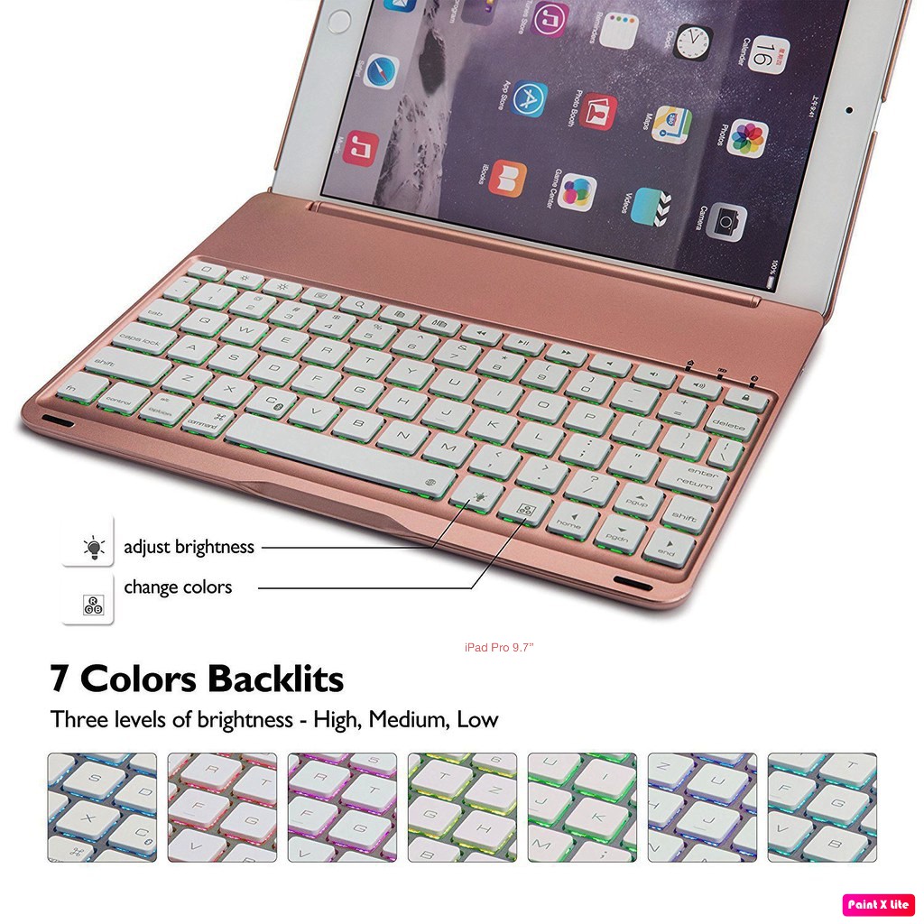 Bao da kiêm bàn phím Bluetooth F8Spro cho ipad Pro 9.7 (Rose Gold)