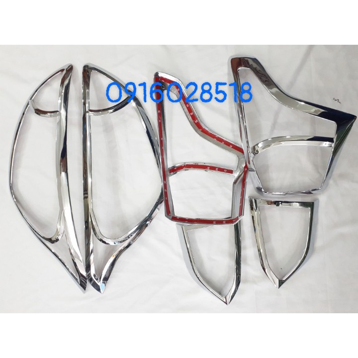 Ốp viền đèn pha hậu trước sau i10 dài 2 đầu 2017 2018 2019 2020 xi mạ Crom op den truoc sau