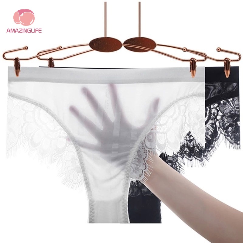Quần Lót Ren Hoa Lưng Cao Không Đường May Thoáng Khí Gợi Cảm Cho Nữ