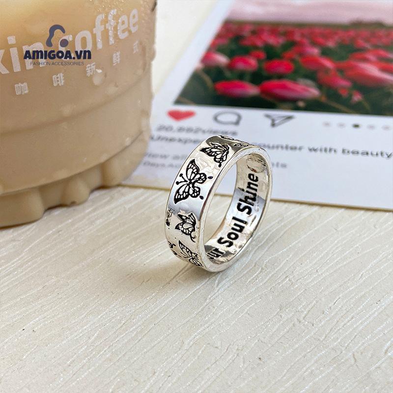 ✨✨Nhẫn bạc 925 hình bướm phong cách retro thời trang cho nữ