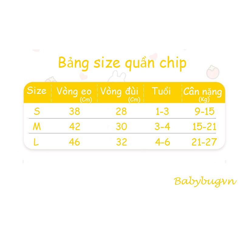 Quần chip bé gái làm tư bông tinh khiết - Babybugvn - Quần chip đùi cho bé gái