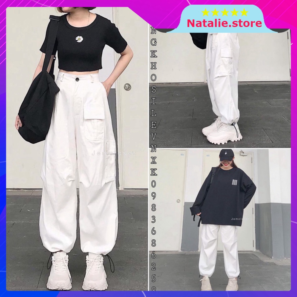 QUẦN JOGGER DÂY RÚT TÚI HỘP ASEON - QUẦN BAGGY KAKI TRẮNG MẶC 2 KIỂU SUÔNG BO KHOÁ KÉO CÚC CÀI BOX PANT - Natalie.store