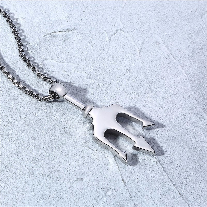 Dây chuyền Nam Bạc Đẹp Unisex Cá Tính Ngầu Thời Trang Nam Basic Trident Chain Lucifer Store Vòng Titan không gỉ Trident