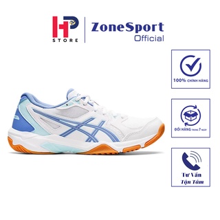 Giày Nữ Asics Gel Rocket 10 Trắng Xanh Dương - Giày Chuyên Bóng Chuyền, Cầu Lông, Tennis đệm gel hấp thụ sốc, giảm chấn