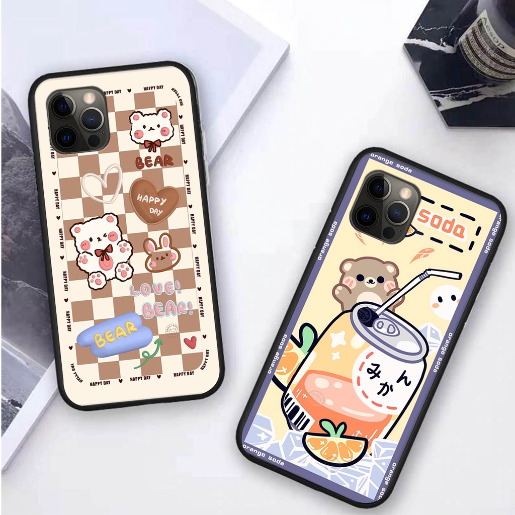 Ốp lưng iphone 12 PRO / 12 PRO MAX in hình 3D GẤU cute be@r, soda, happy day cực hot ,thời thượng