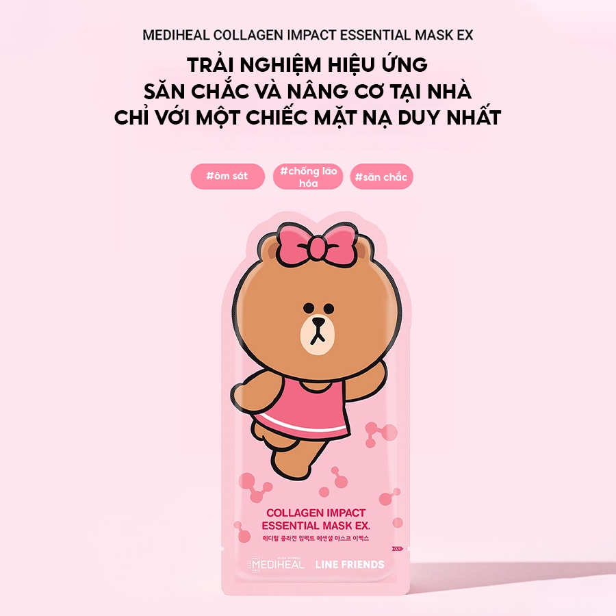 Mặt nạ dưỡng chất Mediheal Line Friends Collagen Impact Essential Beauty Mask EX 24ml [K95]