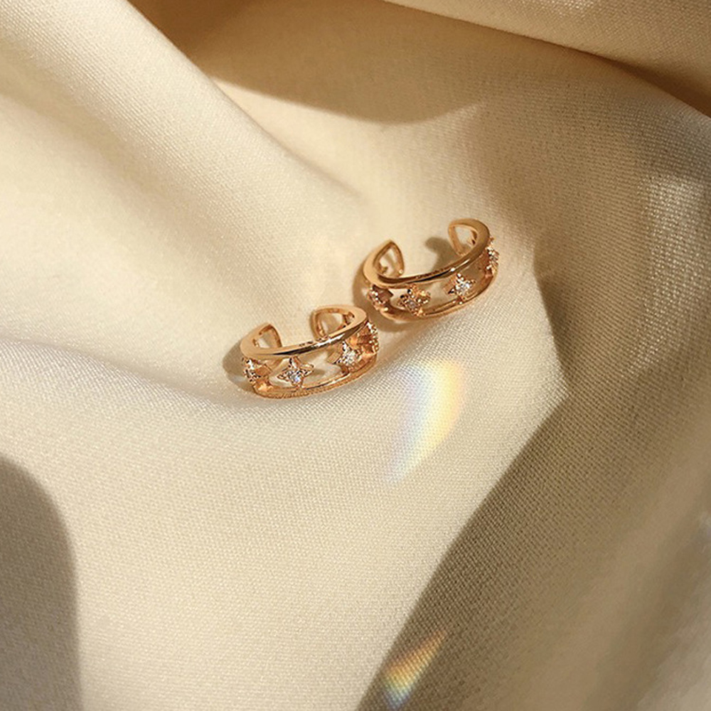 Khuyên Kẹp Vành Tai Họa Tiết Ngôi Sao Thời Trang Cho Nữ