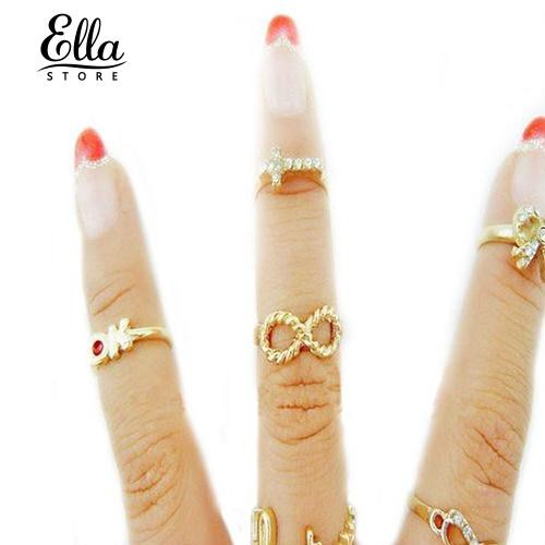 Set 7 NhẫN Đeo GiữA NgóN HìNh Nơ Dễ Thương ThờI Trang Cho Nữ