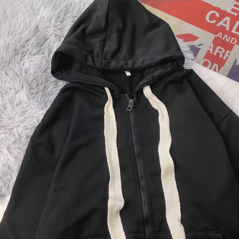 Áo hoodie nam tay dài dáng rộng có dây rút thời trang nam áo hoodie nam nữ có dây kéo đơn giản phong cách hàn quốc áo khoác có mũ unisex trơn form rộng bigsize cặp đôi