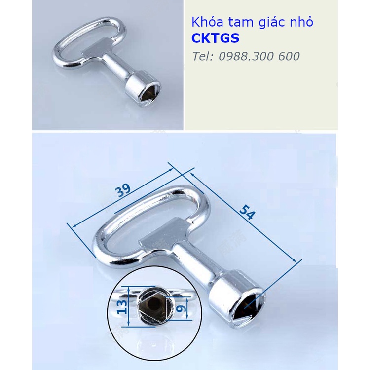 Chìa khóa tủ điện tam giác, vuông và chữ S dùng cho khóa tủ điện MS705 size 52x37mm - CKTGS, CKVS, CKVS