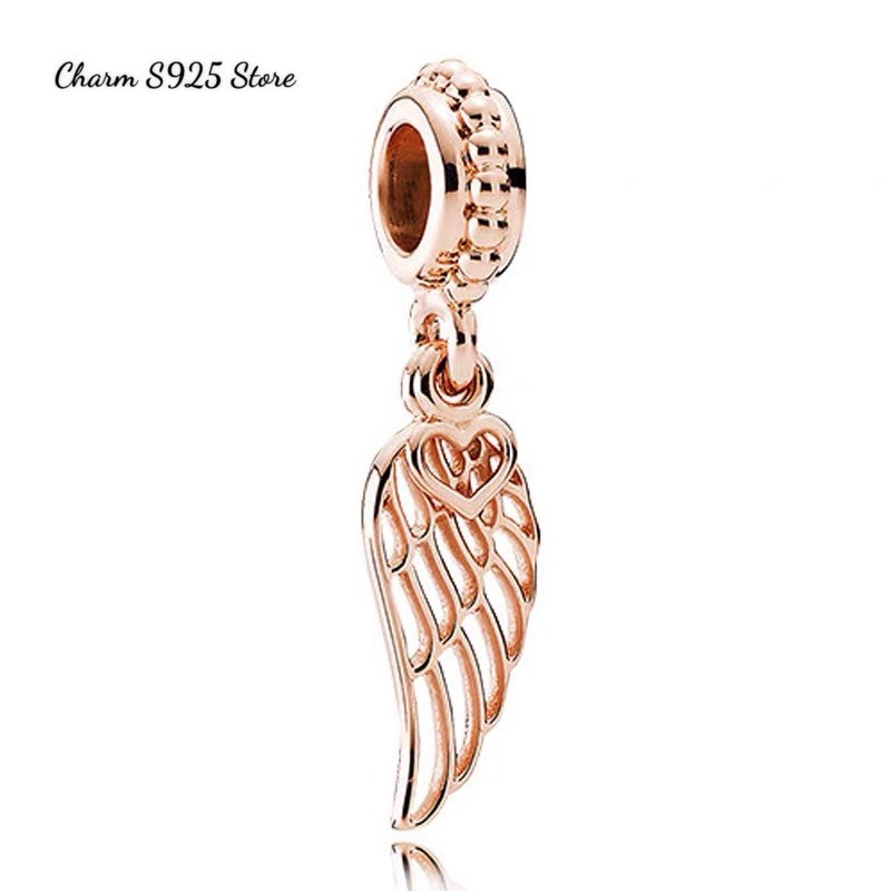charm pan treo cánh vàng hồng bạc s925