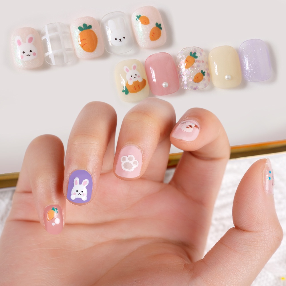 Miếng Dán Trang Trí Móng Tay Chống Nước Họa Tiết Hoạt Hình Dễ Thương