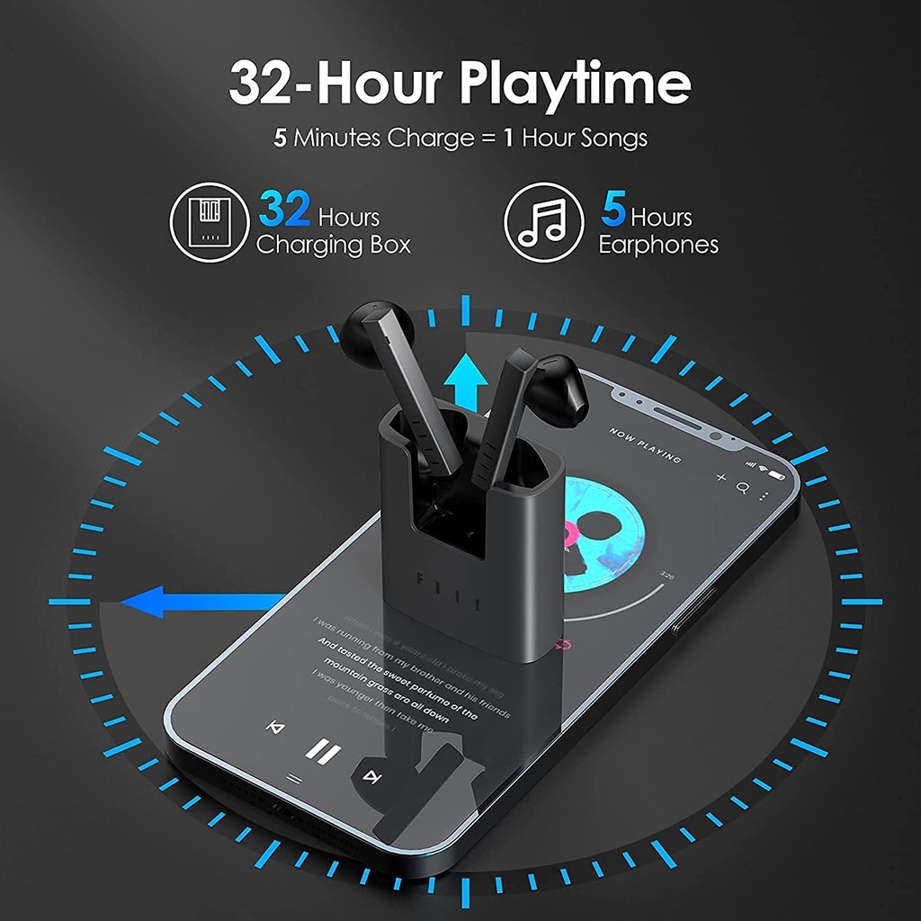 Tai nghe True Wireless FIIL CC2 - Bluetooth 5.2, APP FIIL+, Pin 32 giờ, Micro kép ENC