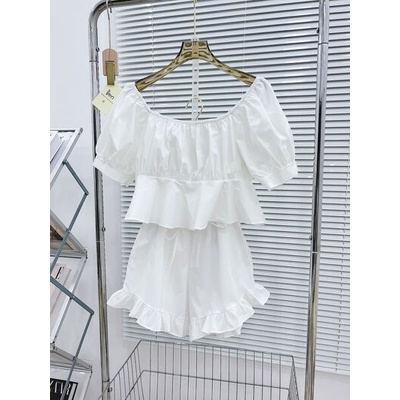 Sét bộ trễ vai bèo chun mặc 2 kiểu