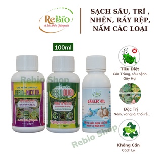 COMBO 3 SP Đ-ặc tr-ị bệnh cho hoa hồng, cây cảnh : NICOTIN + OLIGO + GARLIC OIL 100ml - trĩ, nhện, rầy rệp, sâu, nấm