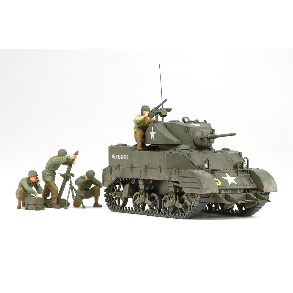 35313 Mô hình xe tăng quân sự 1/35 SCALE U.S. LIGHT TANK M5A1 &quot;PURSUIT OPERATION&quot; SET (w/4 FIGURES)  - GDC