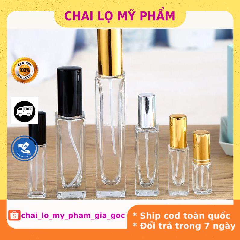 Lọ Chiết Nước Hoa ❤ GIÁ TỐT NHẤT ❤ Lọ chiết nước hoa 50ml Vuông Cao , lọ dầu thơm , phụ kiện du lịch