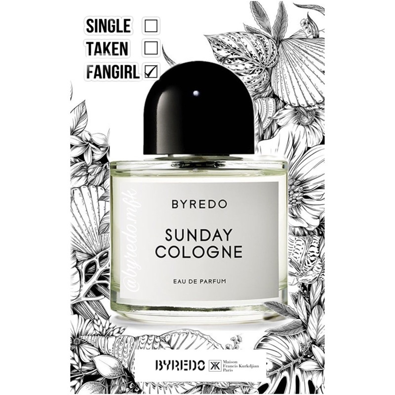Mẫu thử nước hoa Byredo Sunday Cologne Tester 5ml/10ml/20ml | BigBuy360 - bigbuy360.vn