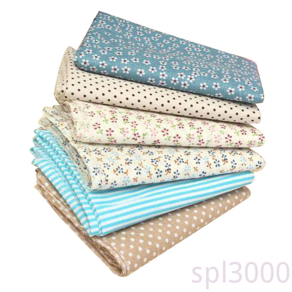 Set 6 Tấm Vải Cotton Họa Tiết Hoa Tự May Vá Đồ Thủ Công