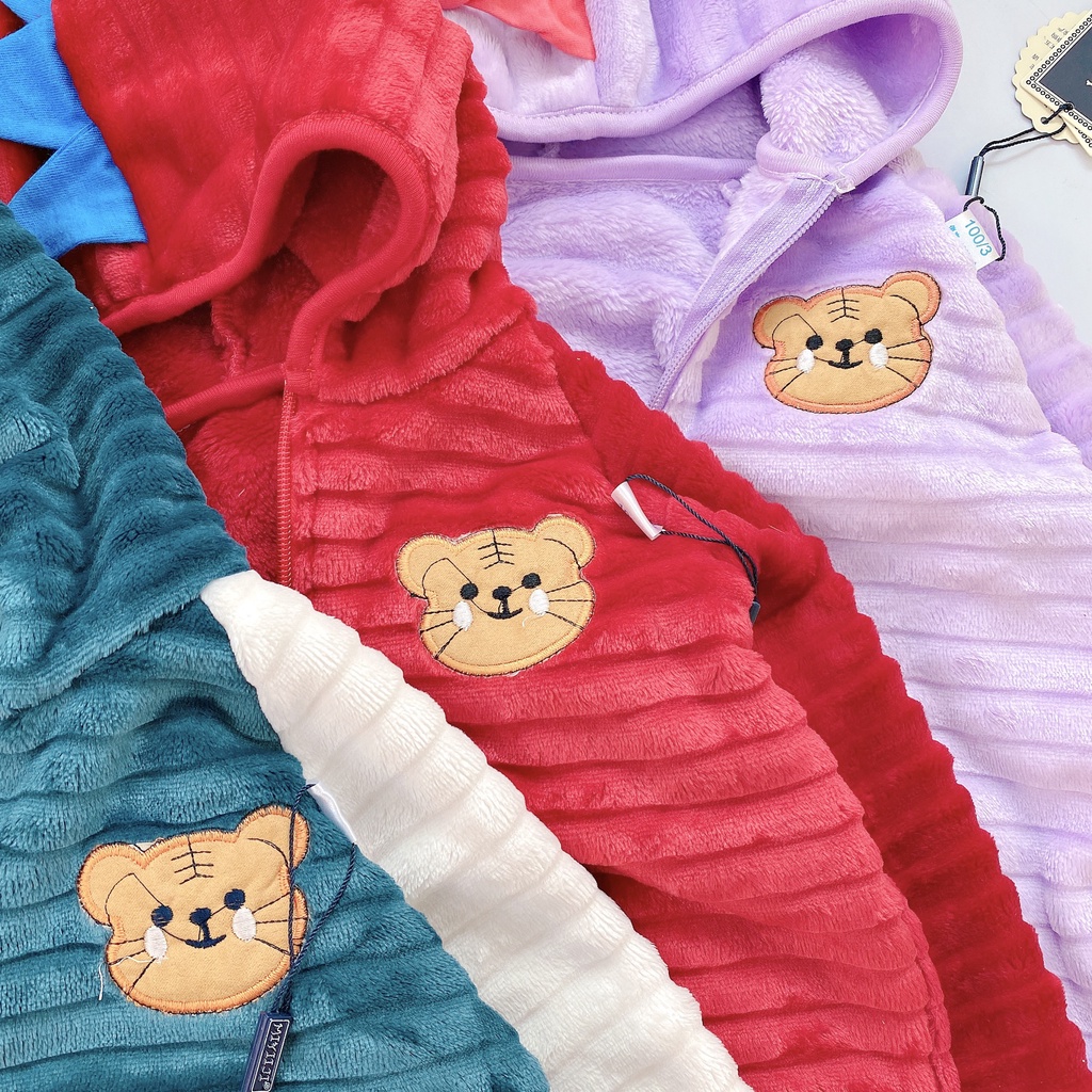 Áo khoác mùa đông cho bé trai bé gái chất liệu lông thỏ 5-15kg