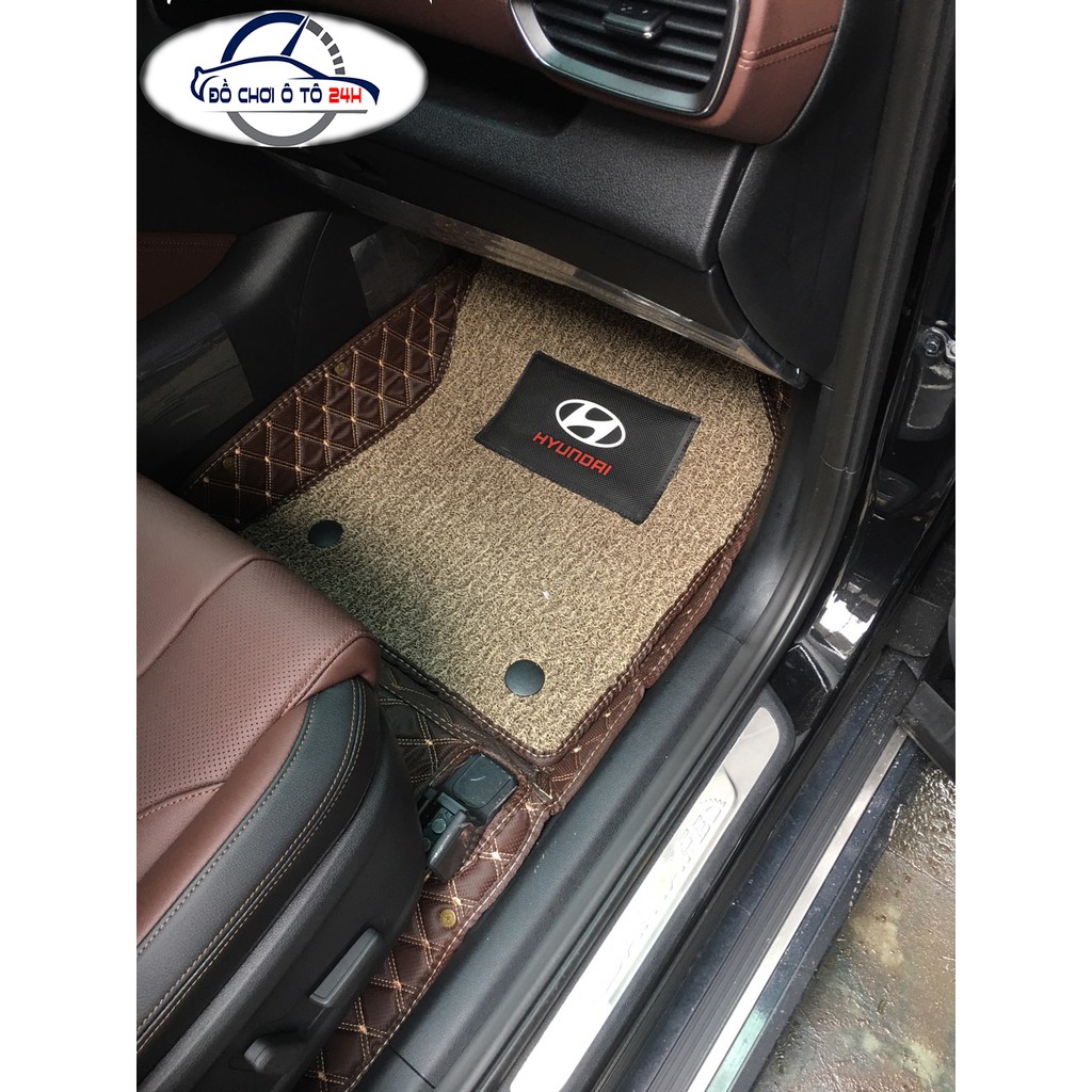 Thảm lót sàn ô tô 5D 6D Hyundai Santafe 2019-2022, 2014-2018 bảo vệ sàn xe, không mùi, không thấm nước