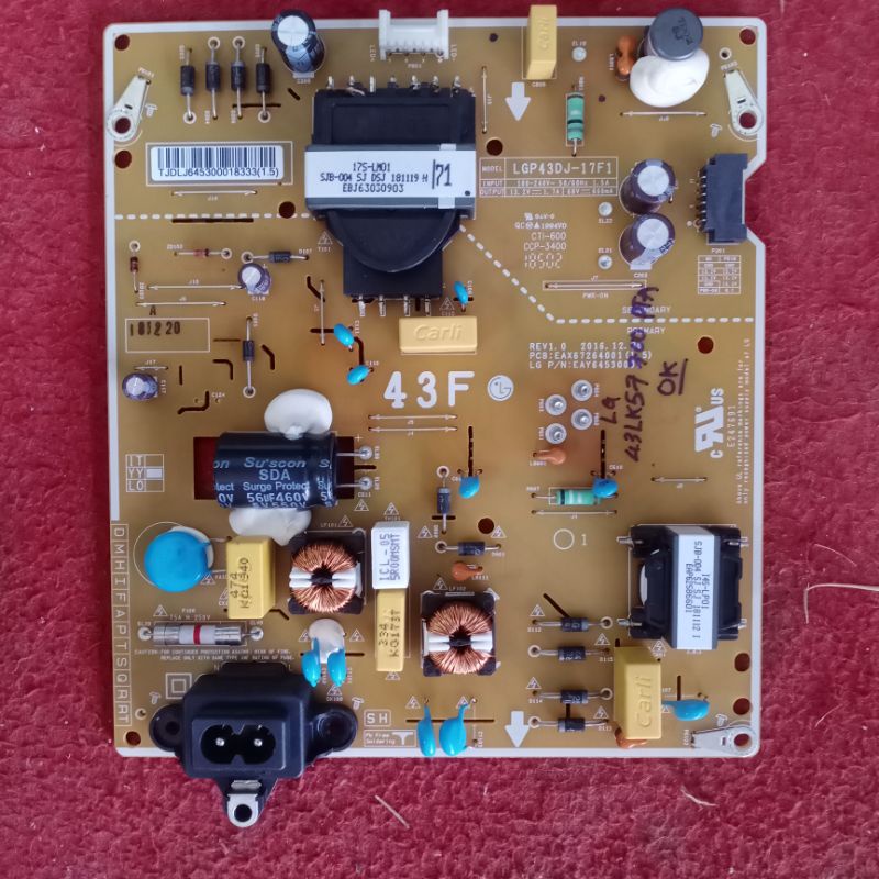 Bo mạch tivi LG 43LK5700PTA,bo nguồn,Tcon,wifi,mắt nhận