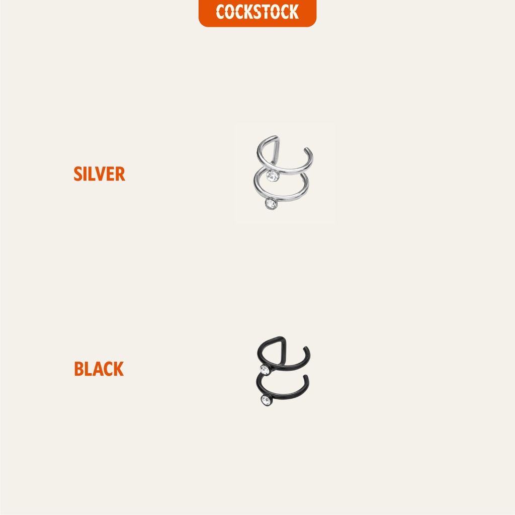 Khuyên kẹp vành tai Double Helix with diamond CockStock