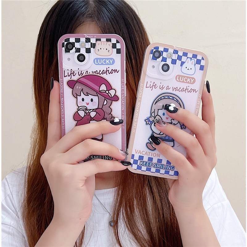 Ốp Điện Thoại Mềm Hình Thỏ Mặt Cười Dễ Thương Cho Vivo Y21 Y21S Y21T Y33S Y33T Y15S Y15A Y17 Y15 Y12 Y20 Y12S Y30 Y50 Y51